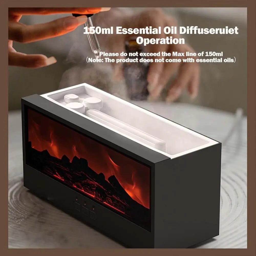Himalayan salt therapy, Aromatherapy diffuser, Essential oils, LED flame lights, Relaxing ambiance, Quiet diffuser, Stress-relieving diffuser, Home decor gift, Fireplace diffuser, Ultrasonic diffuser, Essential oil mist diffuser, Cozy ambiance lighting