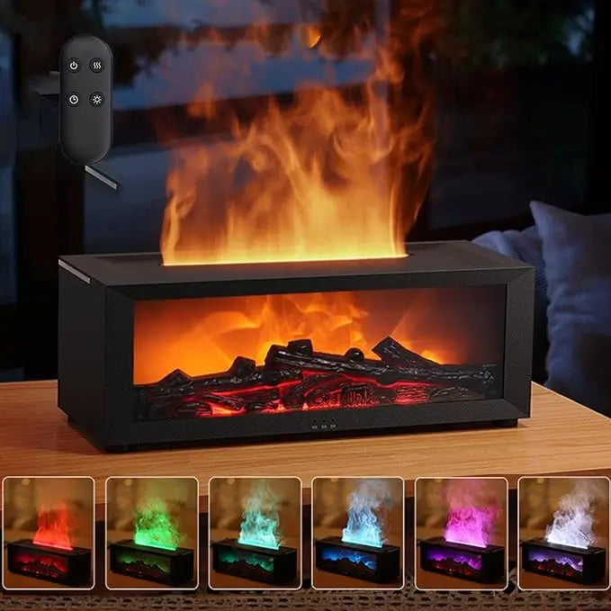 Himalayan salt therapy, Aromatherapy diffuser, Essential oils, LED flame lights, Relaxing ambiance, Quiet diffuser, Stress-relieving diffuser, Home decor gift, Fireplace diffuser, Ultrasonic diffuser, Essential oil mist diffuser, Cozy ambiance lighting